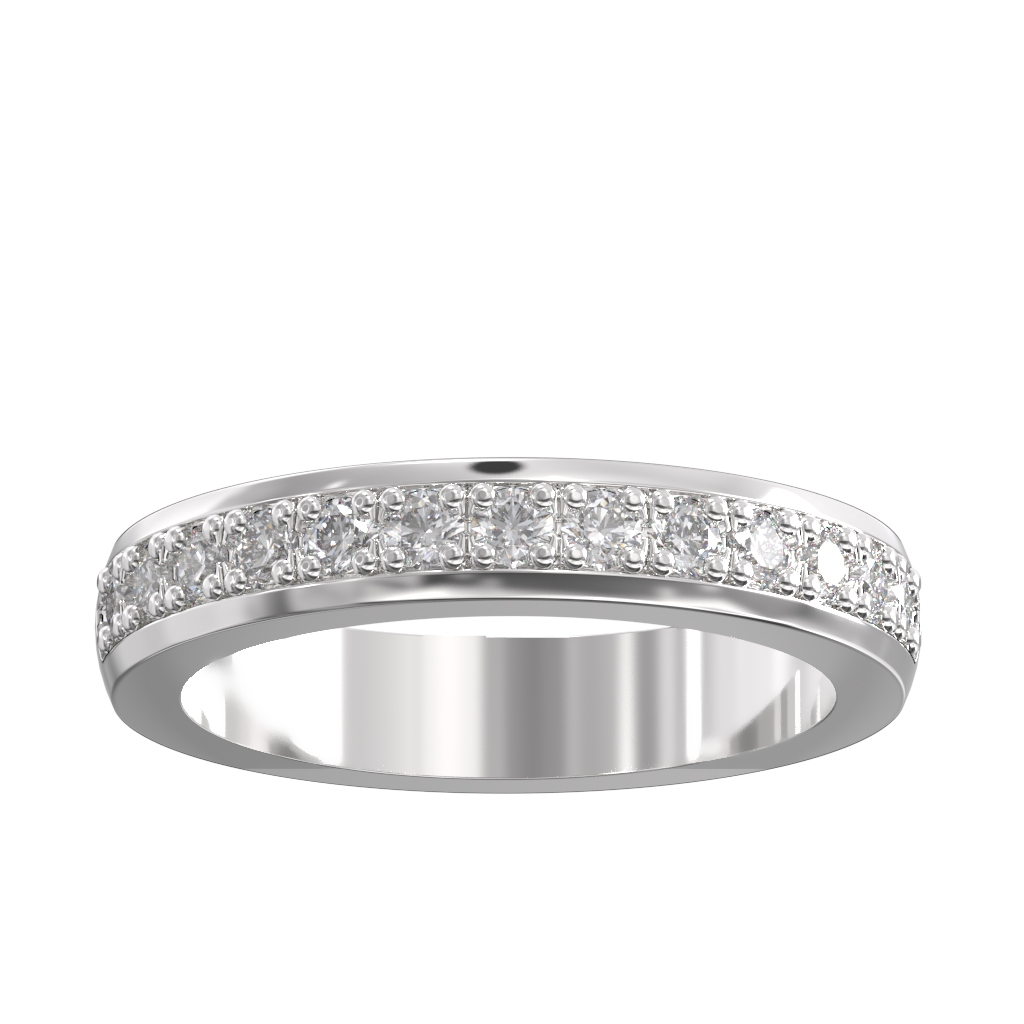Pave Set Diamond Half Wedding/Eternity Ring 0.50ct 4 Pave Set Diamond Half Wedding/Eternity Ring 0.50ct - Image 4