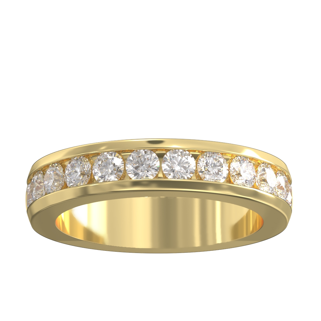 Channel Set Diamond Half Wedding/Eternity Ring 1.00ct