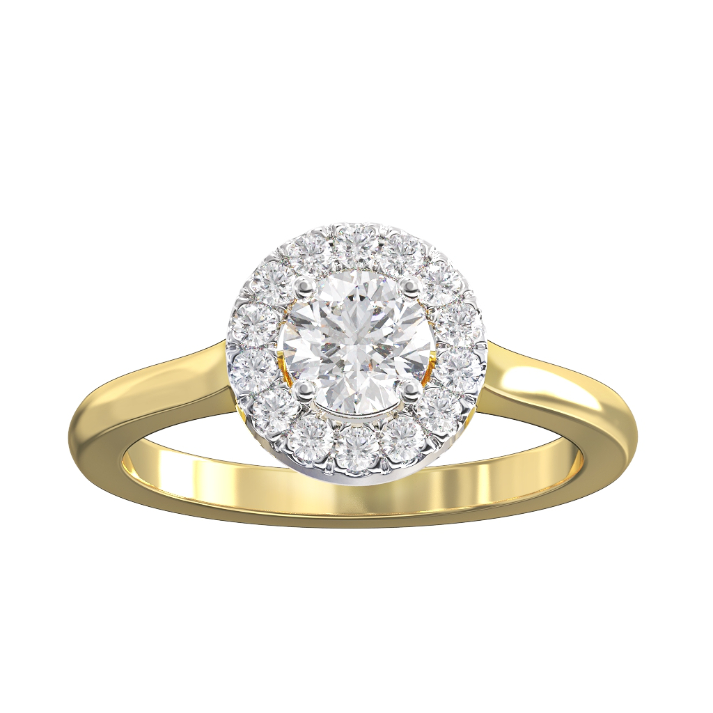 Single Halo Round Brilliant Cut ring 0.60ct 1 Single Halo Round Brilliant Cut ring 0.60ct