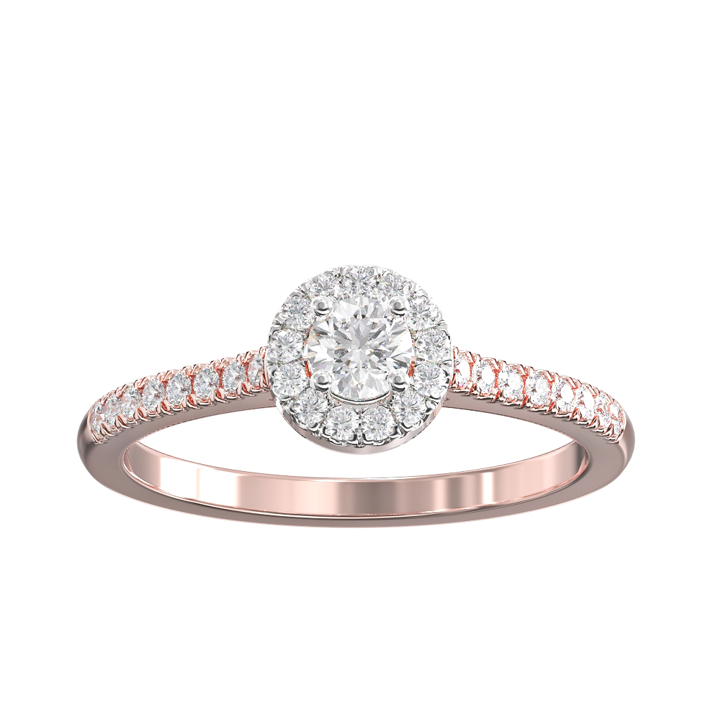 Round Brilliant Cut Diamond Halo Cluster ring 0.20ct centre 2 Round Brilliant Cut Diamond Halo Cluster ring 0.20ct centre - Image 2