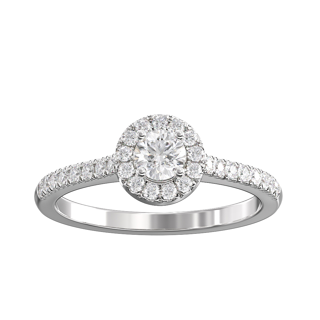 Round Brilliant Cut Diamond Halo Cluster ring 0.30ct centre 4 Round Brilliant Cut Diamond Halo Cluster ring 0.30ct centre - Image 4