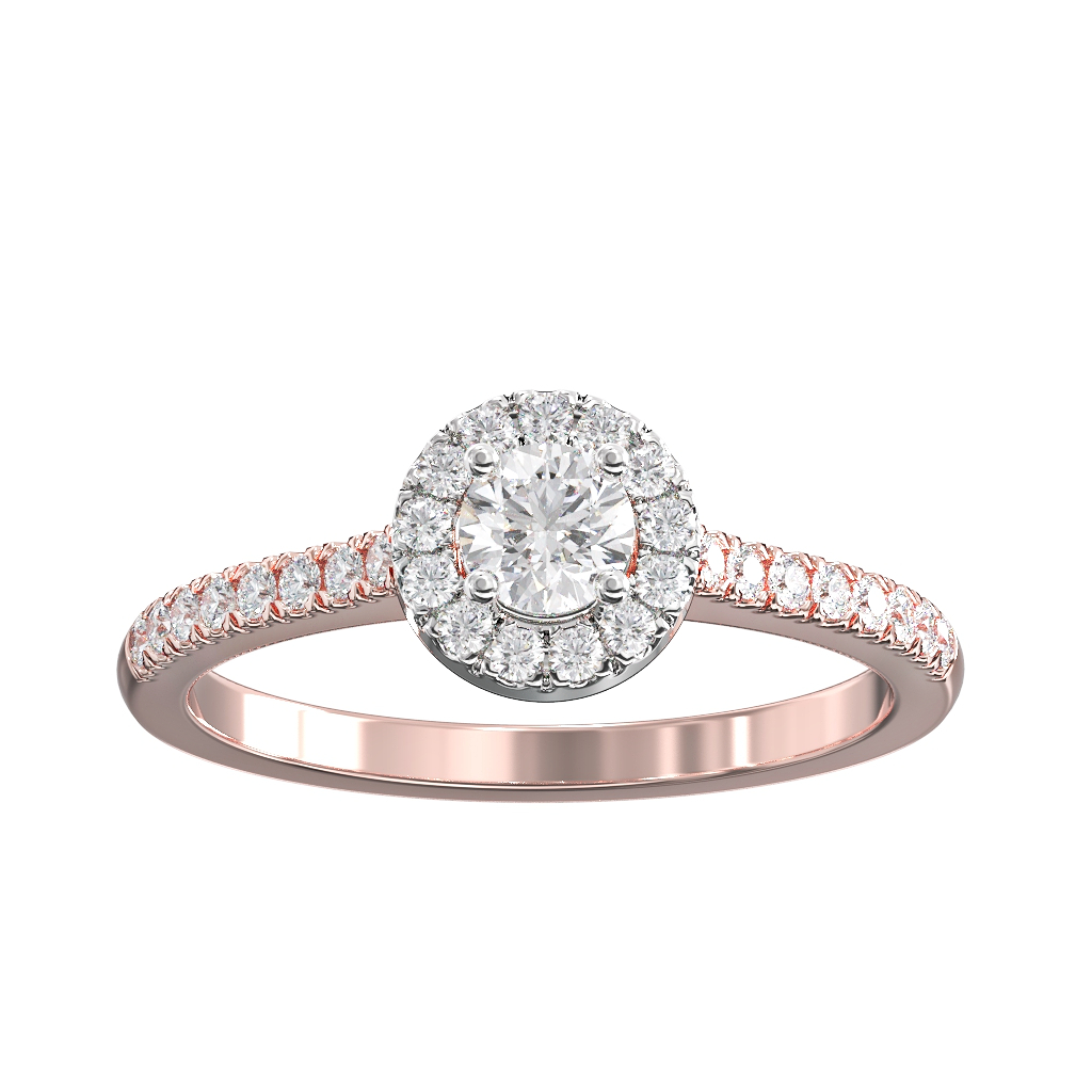 Round Brilliant Cut Diamond Halo Cluster ring 0.30ct centre 2 Round Brilliant Cut Diamond Halo Cluster ring 0.30ct centre - Image 2