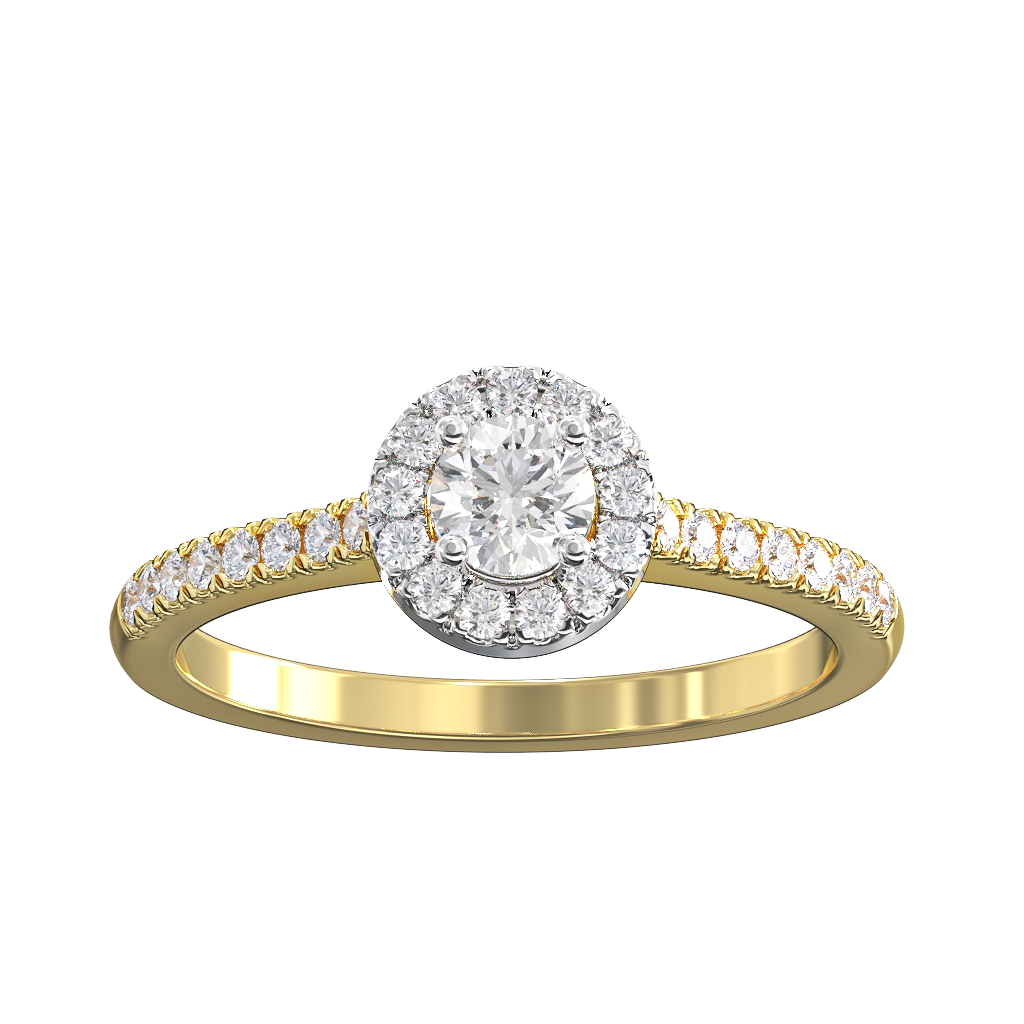 Round Brilliant Cut Diamond Halo Cluster ring 0.30ct centre 1 Round Brilliant Cut Diamond Halo Cluster ring 0.30ct centre