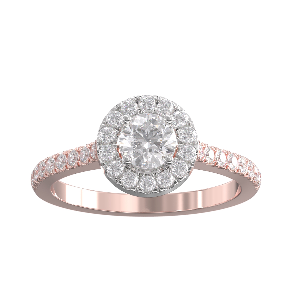 Round Brilliant Cut Diamond Halo Cluster ring 0.50ct centre 2 Round Brilliant Cut Diamond Halo Cluster ring 0.50ct centre - Image 2