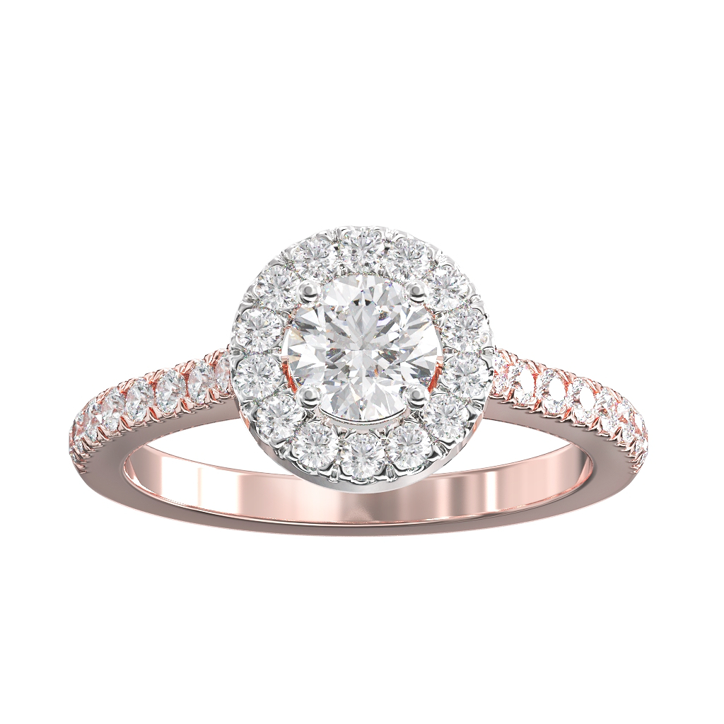 Round Brilliant Cut Diamond Halo Cluster ring 0.60ct centre 2 Round Brilliant Cut Diamond Halo Cluster ring 0.60ct centre - Image 2