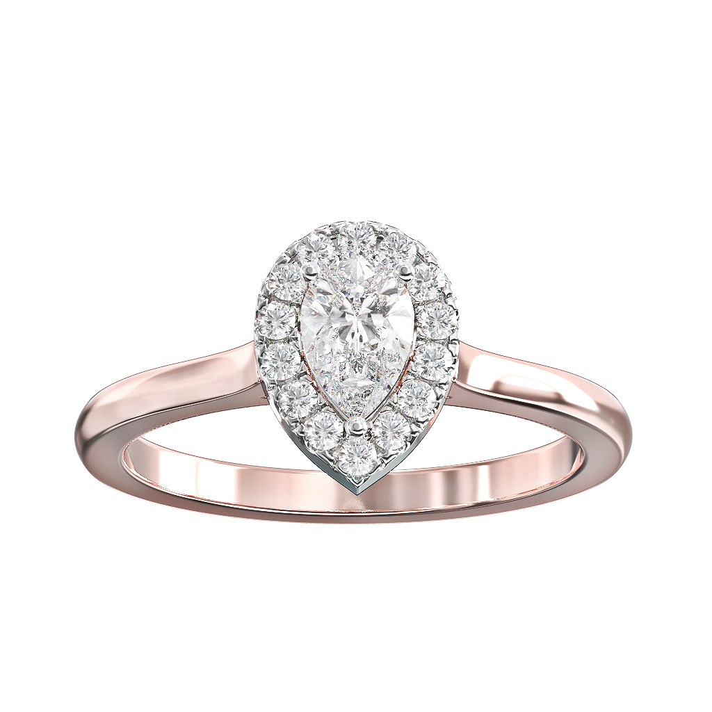 Single Halo Pear Shape Diamond ring 0.50ct 2 Single Halo Pear Shape Diamond ring 0.50ct - Image 2