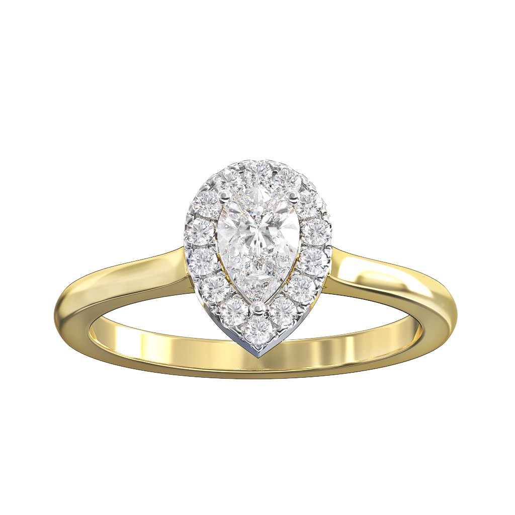 Single Halo Pear Shape Diamond ring 0.50ct 1 Single Halo Pear Shape Diamond ring 0.50ct