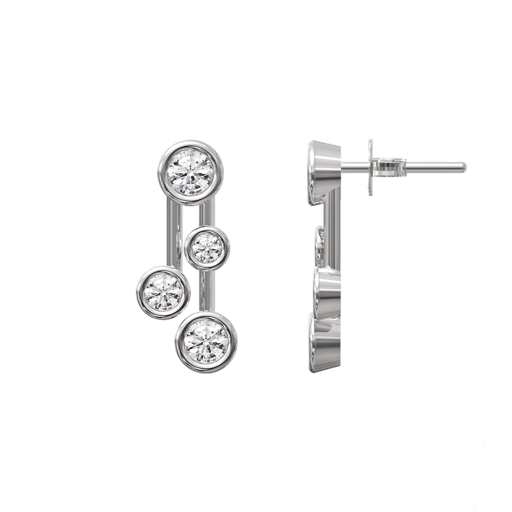Diamond Dual Small Drop Earrings 3 Diamond Dual Small Drop Earrings - Image 3