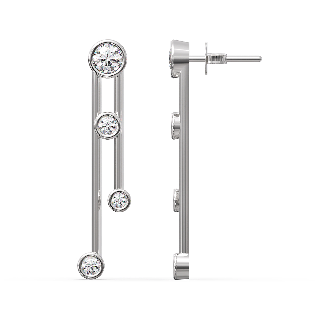 Diamond Dual Drop Earrings 3 Diamond Dual Drop Earrings - Image 3