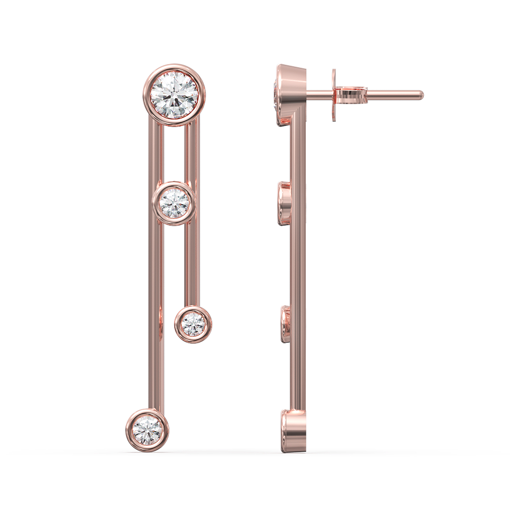 Diamond Dual Drop Earrings 2 Diamond Dual Drop Earrings - Image 2