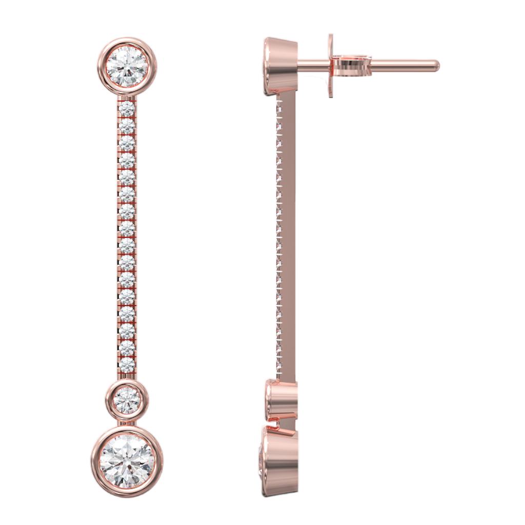 Elegant Diamond Drop earrings 2 Elegant Diamond Drop earrings - Image 2
