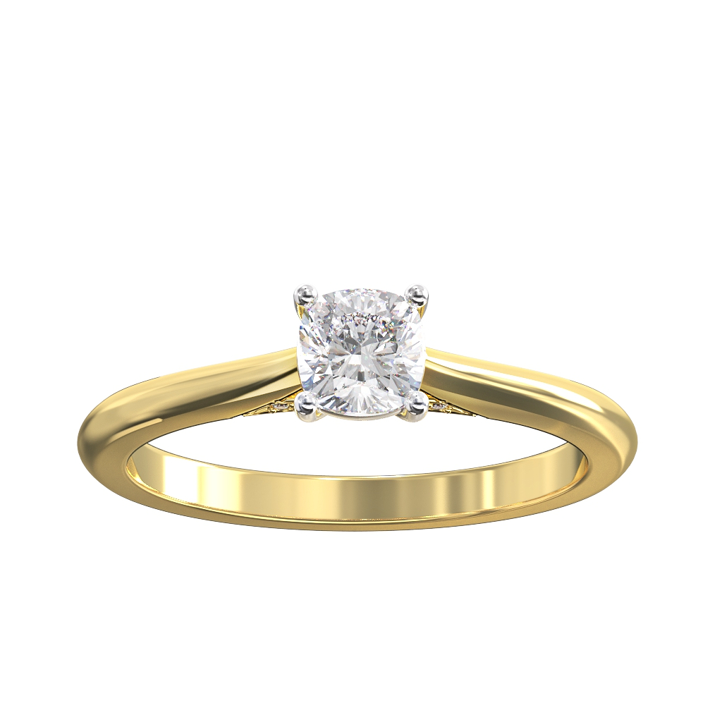 Cushion Cut Diamond & Diamond Bezel