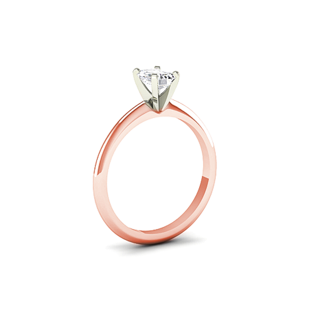 Emerald Cut Diamond, modern claw Solitaire 6 Emerald Cut Diamond, modern claw Solitaire - Image 6