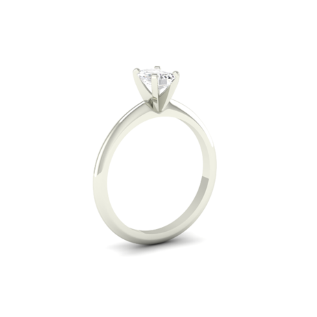 Emerald Cut Diamond, modern claw Solitaire 5 Emerald Cut Diamond, modern claw Solitaire - Image 5