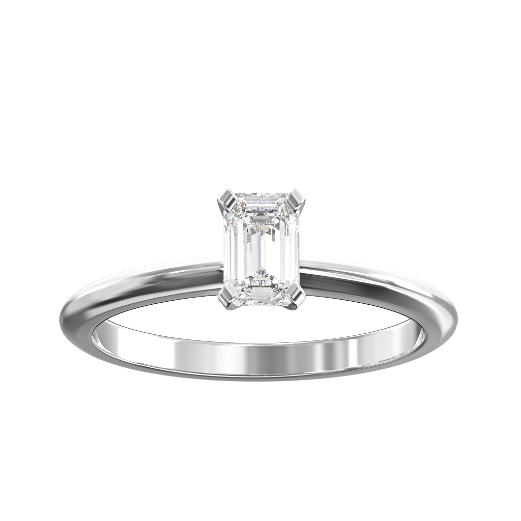 Emerald Cut Diamond, modern claw Solitaire 4 Emerald Cut Diamond, modern claw Solitaire - Image 4