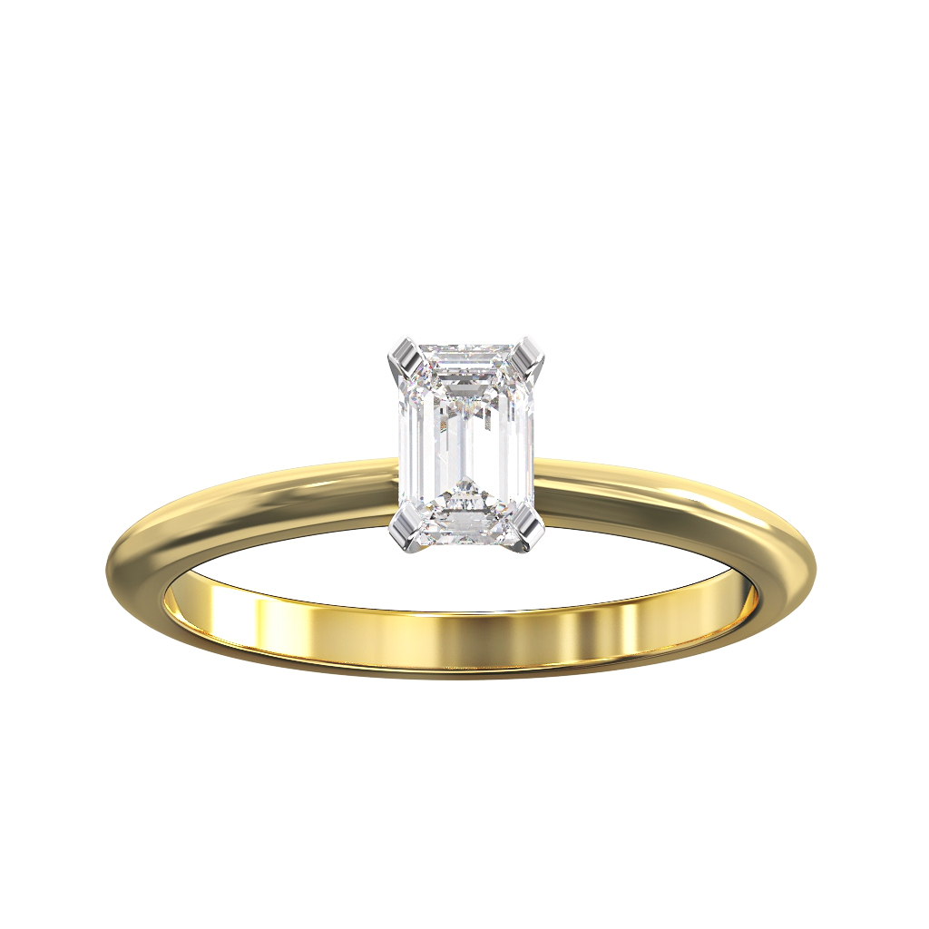 Emerald Cut Diamond, modern claw Solitaire 1 Emerald Cut Diamond, modern claw Solitaire