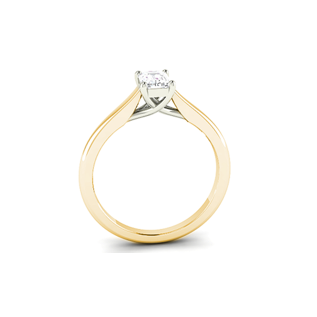 Emerald Cut Diamond Sweep set Solitaire 7 Emerald Cut Diamond Sweep set Solitaire - Image 7