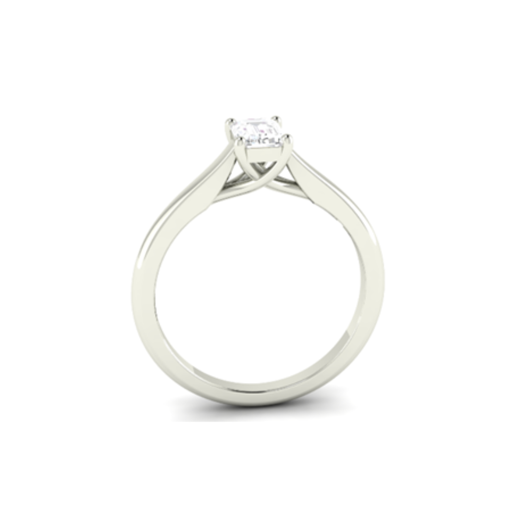 Emerald Cut Diamond Sweep set Solitaire 5 Emerald Cut Diamond Sweep set Solitaire - Image 5