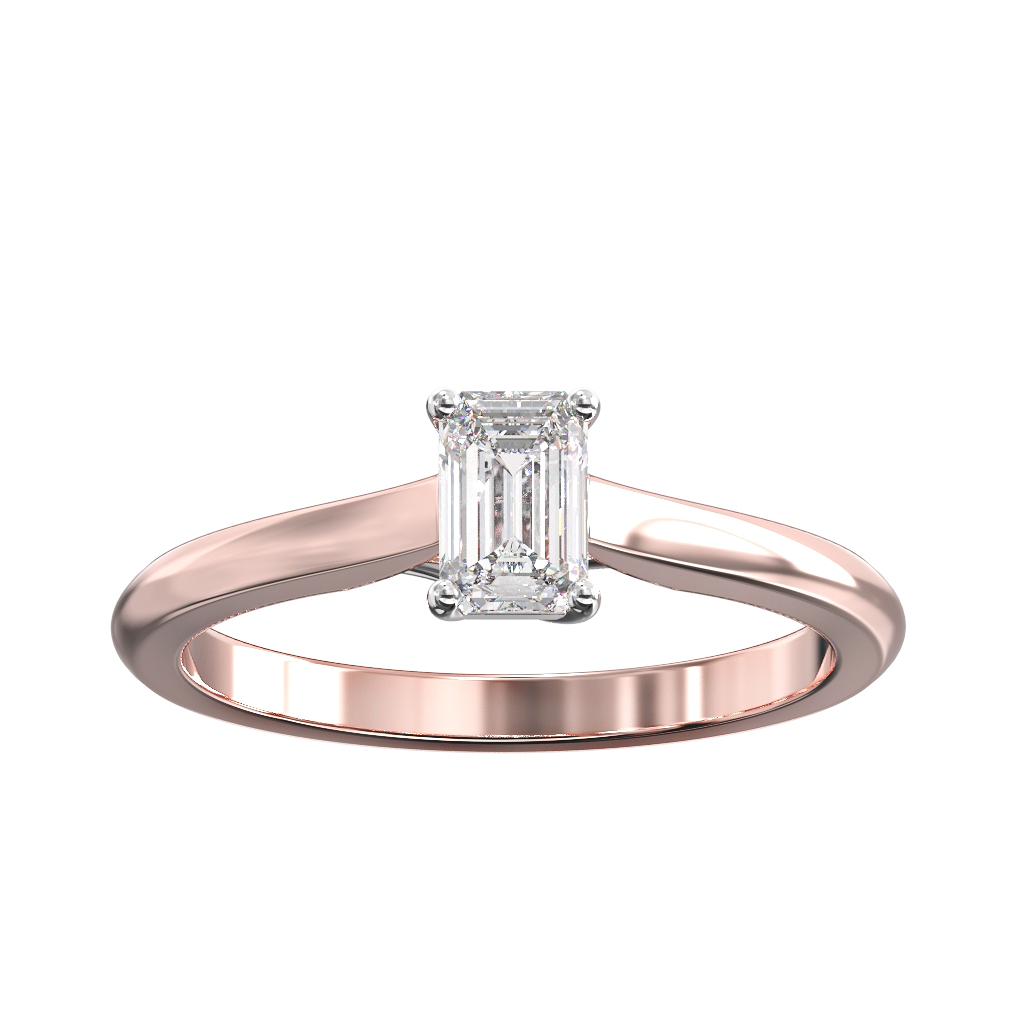 Emerald Cut Diamond Sweep set Solitaire 2 Emerald Cut Diamond Sweep set Solitaire - Image 2