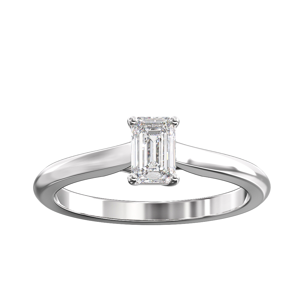 Emerald Cut Diamond Sweep set Solitaire 3 Emerald Cut Diamond Sweep set Solitaire - Image 3