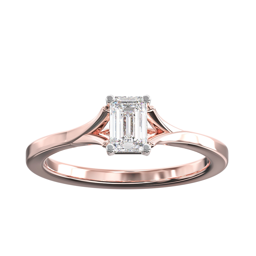 Emerald Cut Diamond Secret Solitaire 2 Emerald Cut Diamond Secret Solitaire - Image 2