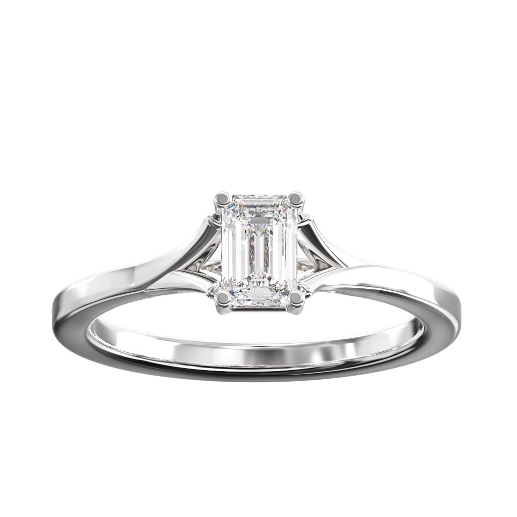 Emerald Cut Diamond Secret Solitaire 3 Emerald Cut Diamond Secret Solitaire - Image 3