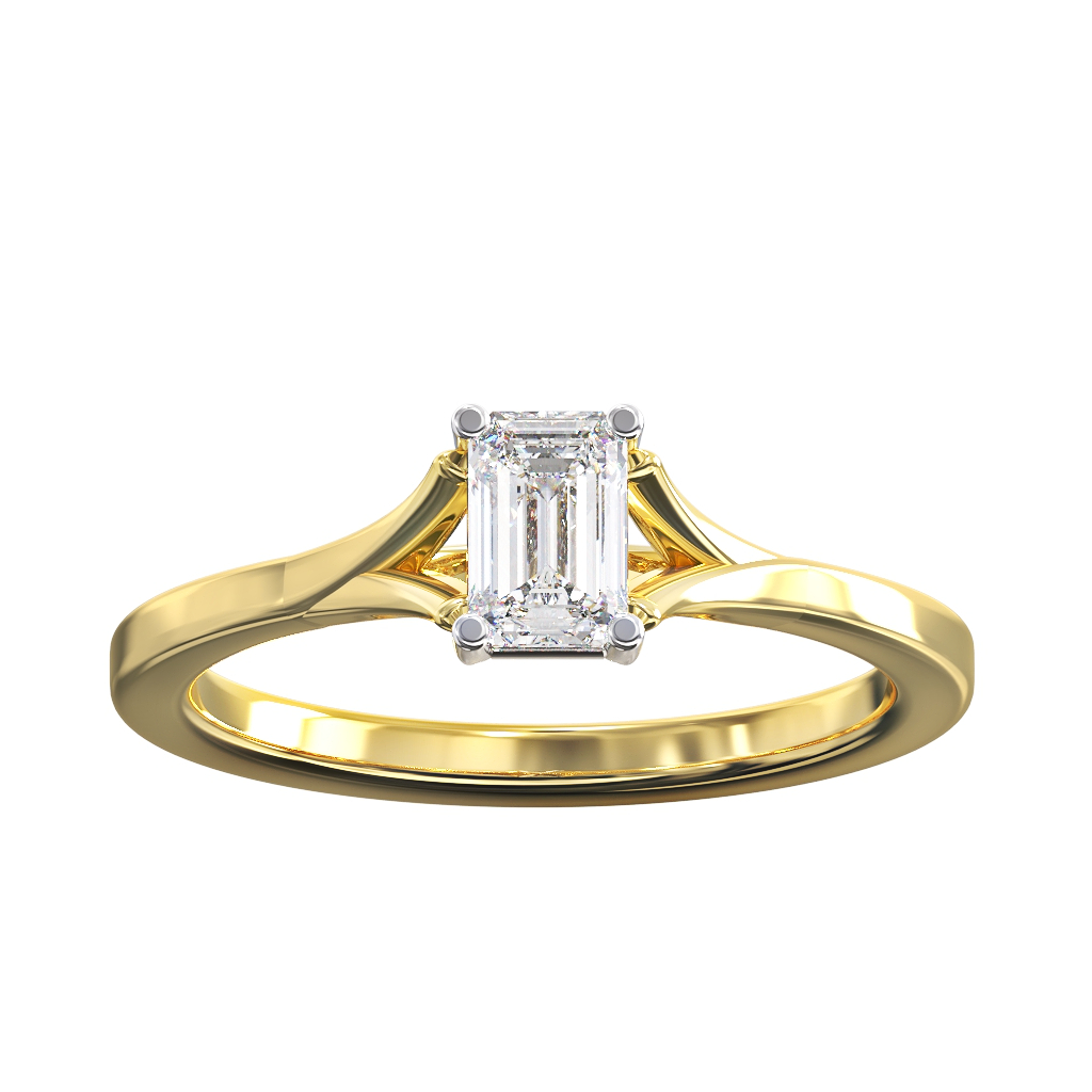 Emerald Cut Diamond Secret Solitaire 1 Emerald Cut Diamond Secret Solitaire