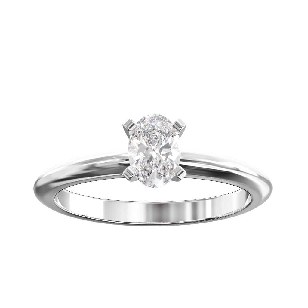 Contemporary set Oval Cut Diamond Solitaire 4 Contemporary set Oval Cut Diamond Solitaire - Image 4