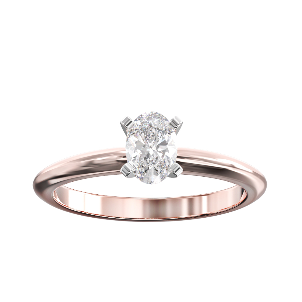 Contemporary set Oval Cut Diamond Solitaire 2 Contemporary set Oval Cut Diamond Solitaire - Image 2