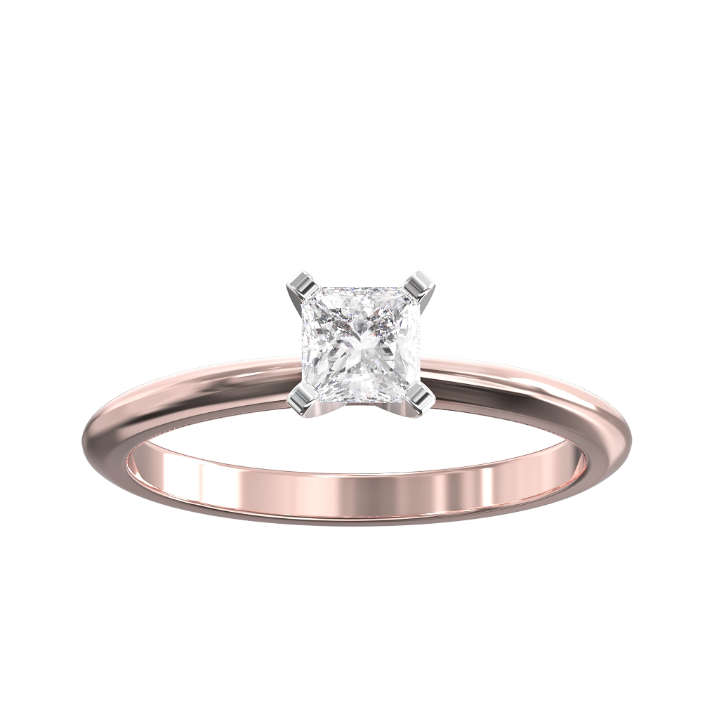 Contemporary set Princess Cut Diamond Solitaire 2 Contemporary set Princess Cut Diamond Solitaire - Image 2