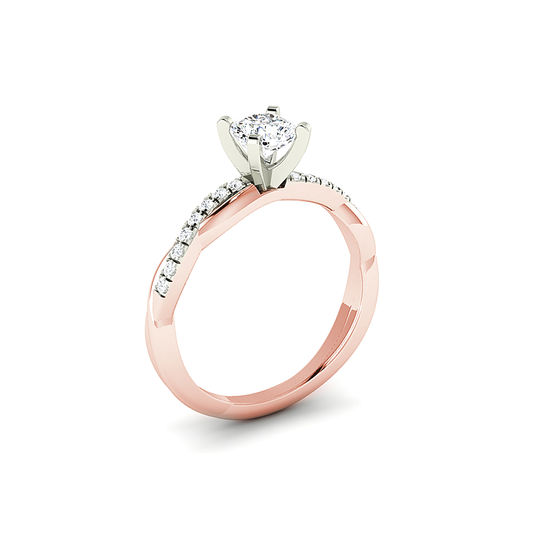 Cushion Cut Diamond Twist shoulders ring 6 Cushion Cut Diamond Twist shoulders ring - Image 6