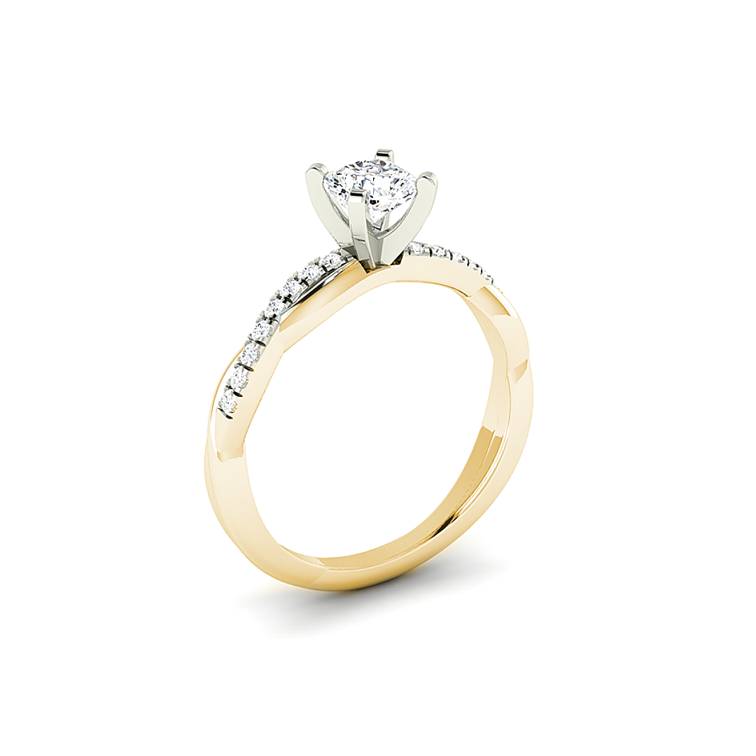 Cushion Cut Diamond Twist shoulders ring 7 Cushion Cut Diamond Twist shoulders ring - Image 7