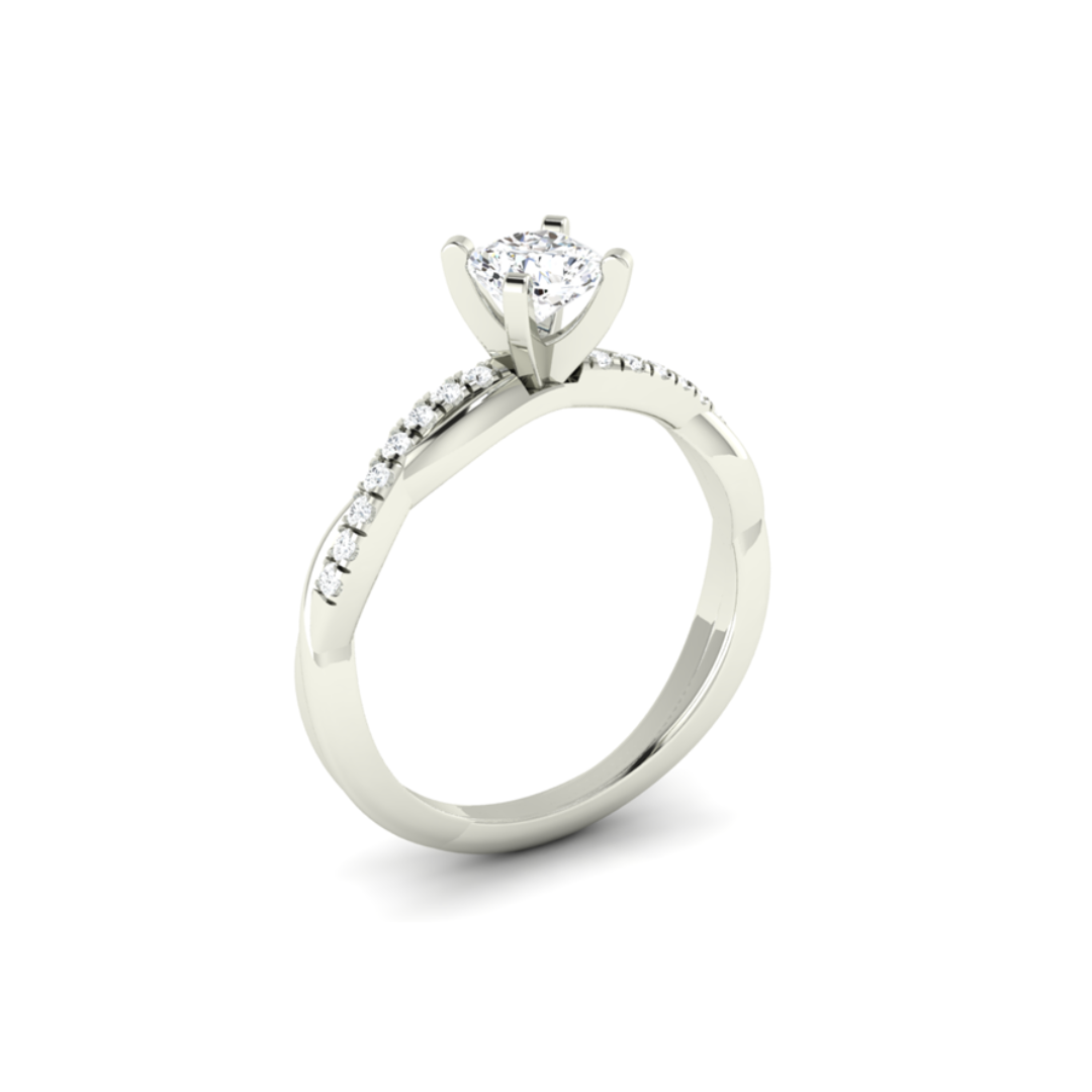 Cushion Cut Diamond Twist shoulders ring 5 Cushion Cut Diamond Twist shoulders ring - Image 5