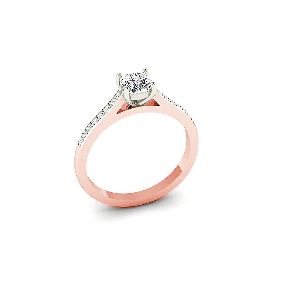 Cushion Cut Diamond Ring with Pave Shoulders 7 Cushion Cut Diamond Ring with Pave Shoulders - Image 7