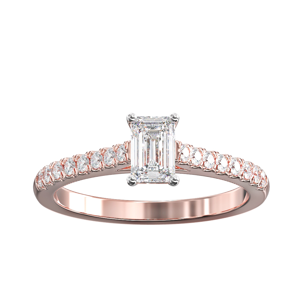 Emerald Cut Diamond & Cut Down Diamond shoulders 2 Emerald Cut Diamond & Cut Down Diamond shoulders - Image 2