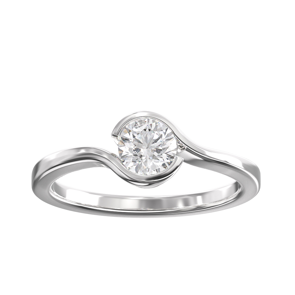 Embrace Single stone Round Diamond Ring 3 Embrace Single stone Round Diamond Ring - Image 3