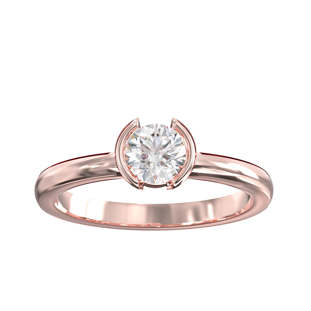 Single stone Encased, Round Brilliant Cut Diamond ring 2 Single stone Encased, Round Brilliant Cut Diamond ring - Image 2