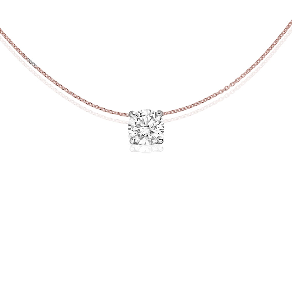 Classic Claw Diamond Pendant & Chain 2 claw round diamond pendant with chain