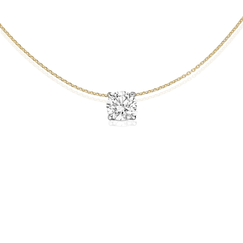Classic Claw Diamond Pendant & Chain 3 claw round diamond pendant with chain