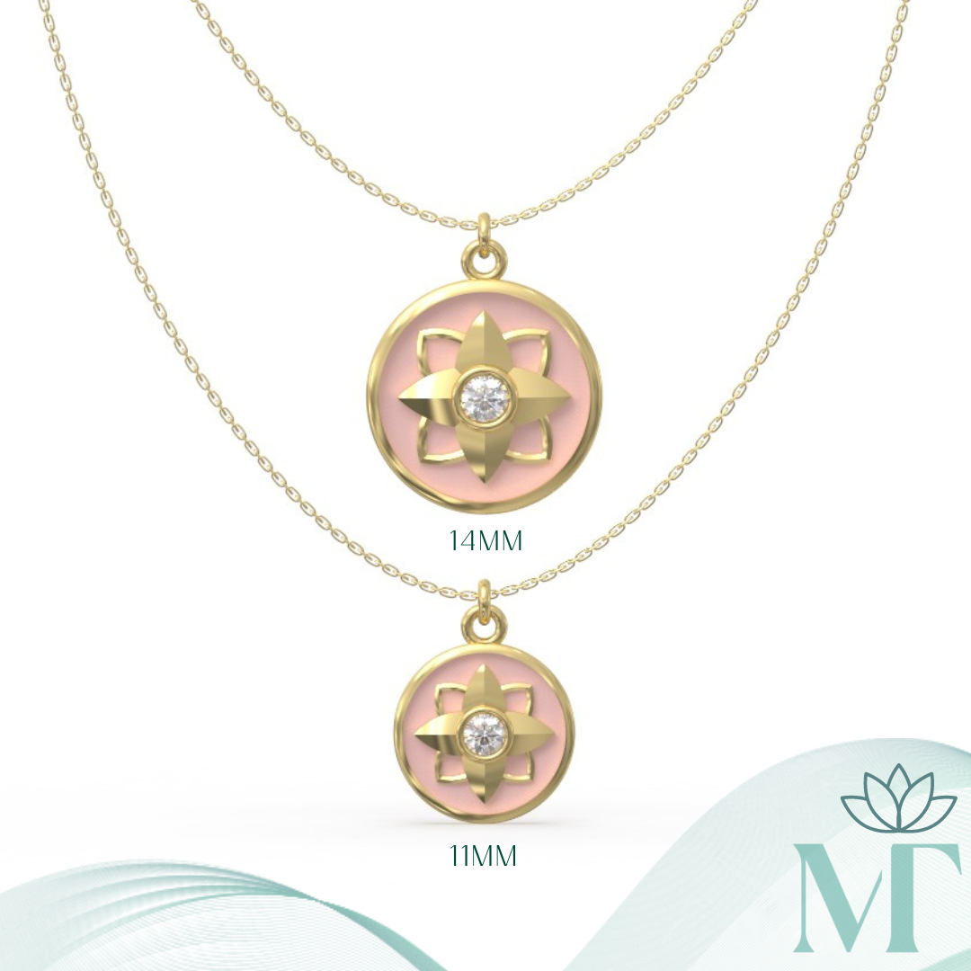 Lotus Enamel & Diamond Pendant 2 Lotus Enamel & Diamond Pendant sizes