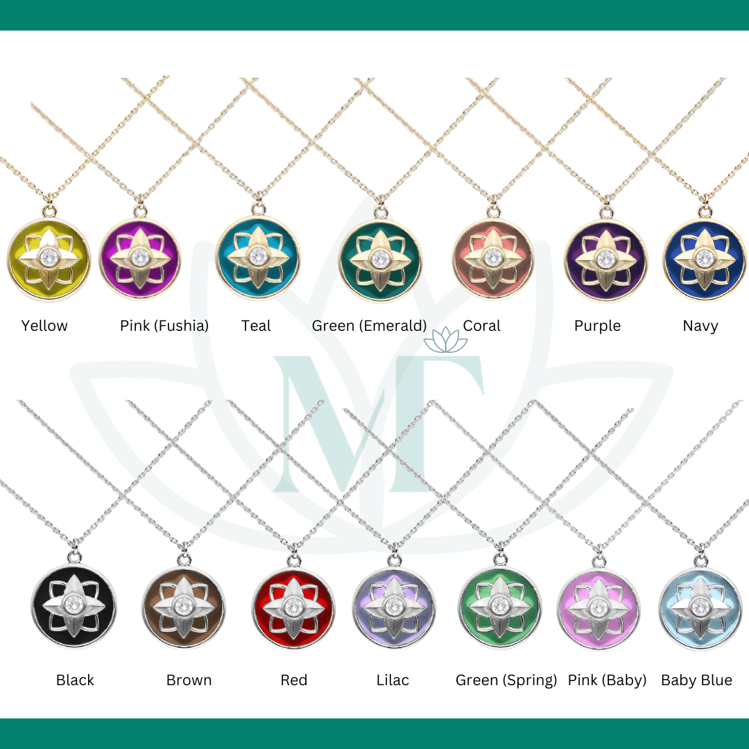 Lotus Enamel & Diamond Pendant 5 Lotus Enamel & Diamond Pendant colours