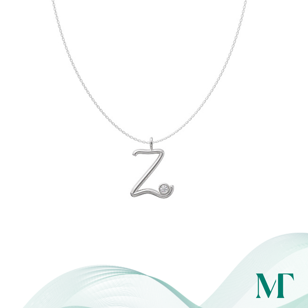 Z Initial Diamond Pendant 1 Z diamond set initial pendant & chain