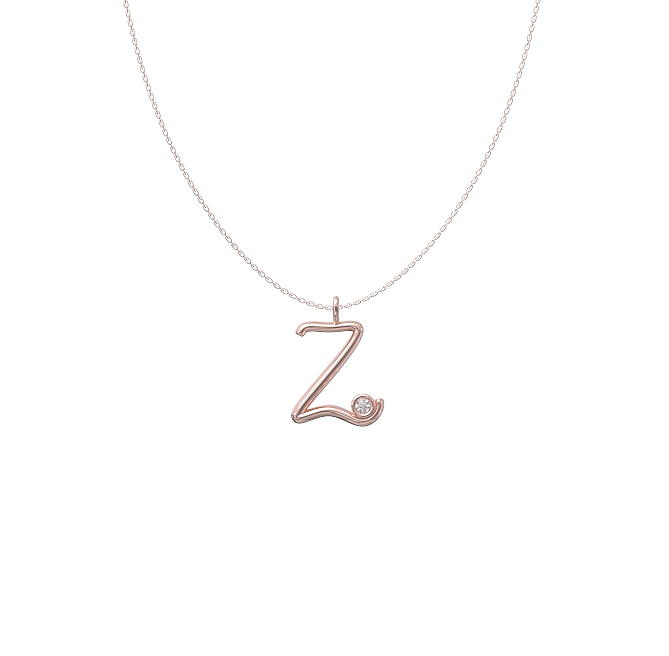 Z Initial Diamond Pendant 3 Z diamond set initial pendant & chain