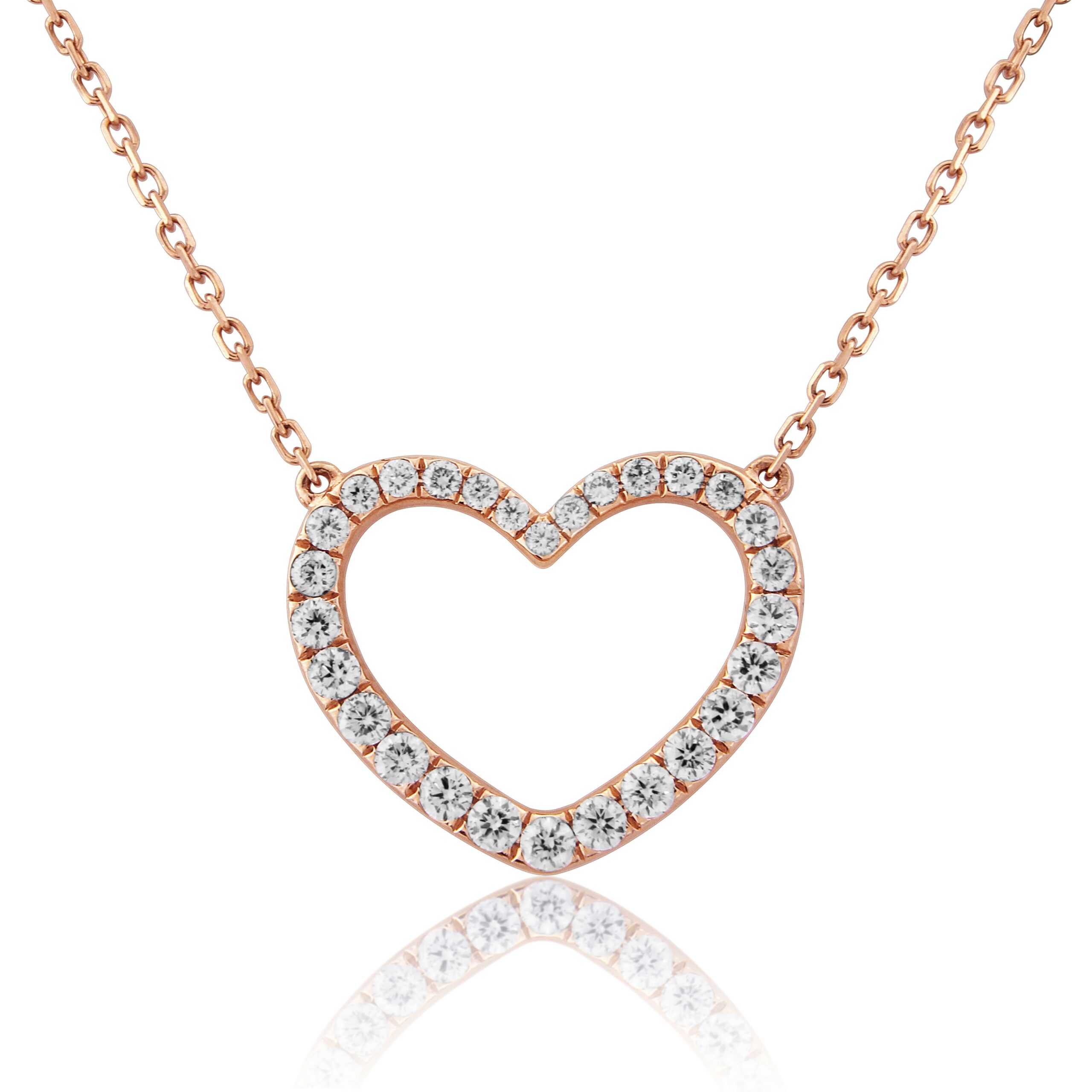 Heart Diamond Necklace 2 Diamond set Heart shape pendant, necklace