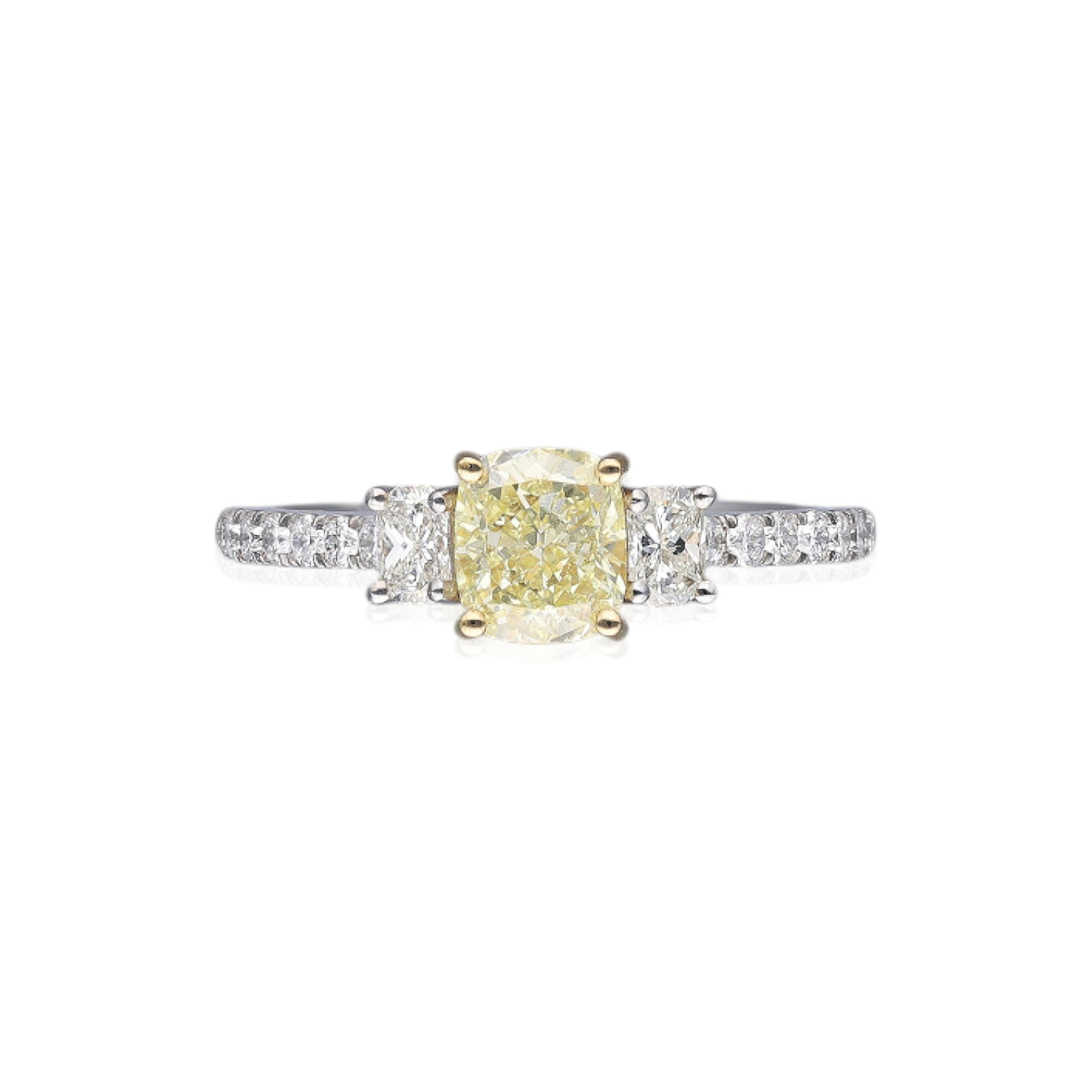 Natural Yellow Diamond Graduated ring 2 Natural Yellow diamond ring, with Yellow and White diamonds