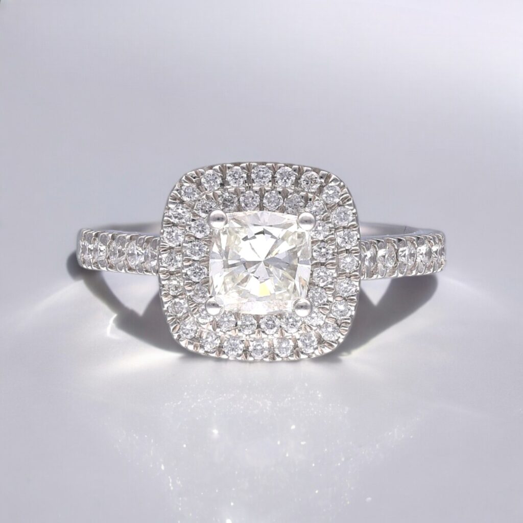 Cushion Diamond Double Halo Ring