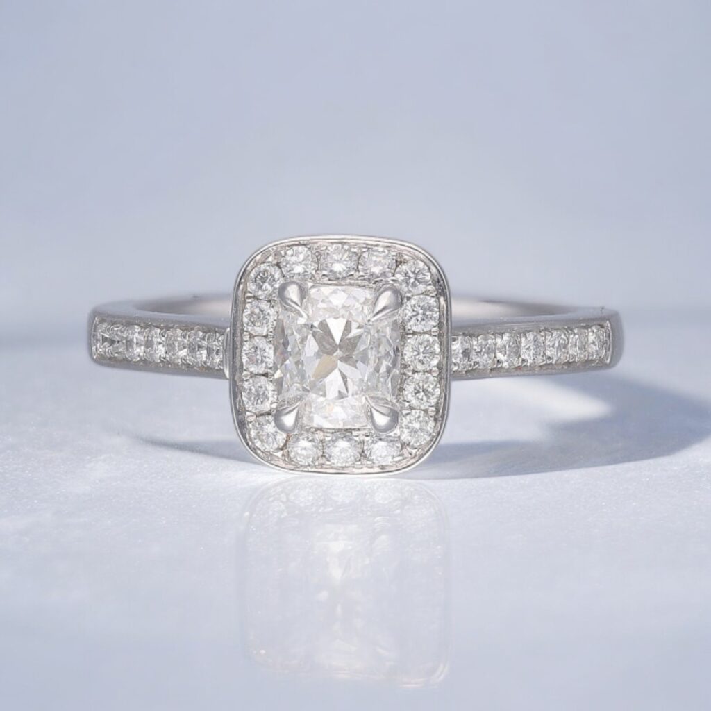 Cushion Diamond Halo Ring