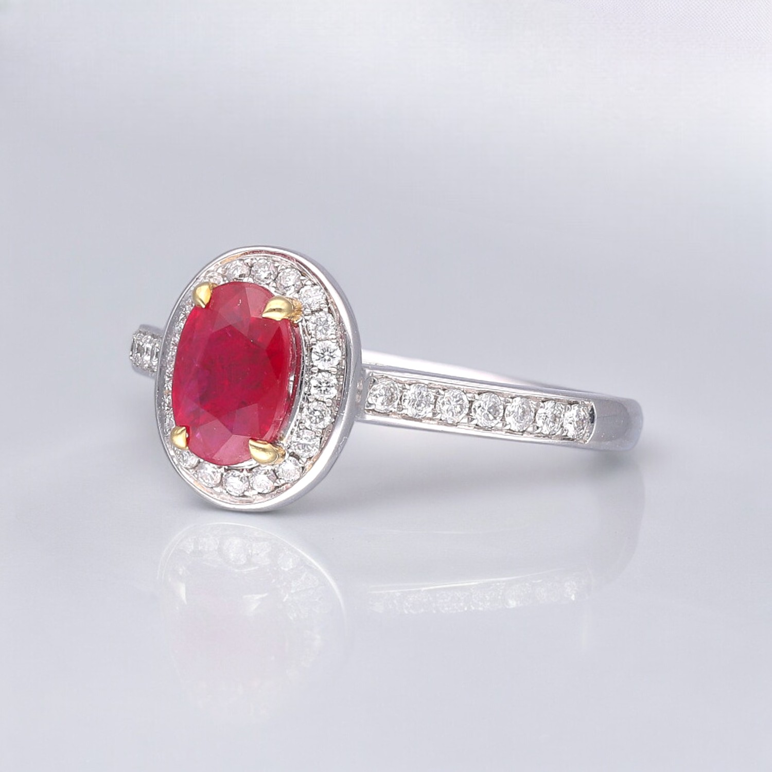 Ruby & Diamond Pave Halo ring 2 Ruby & Diamond Pave Halo ring - Image 2