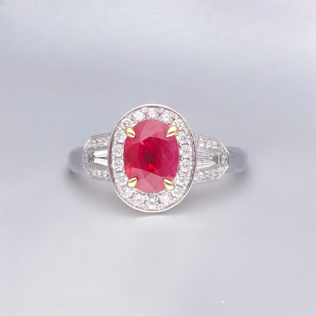 Ruby & Diamond Art Deco Inspired ring