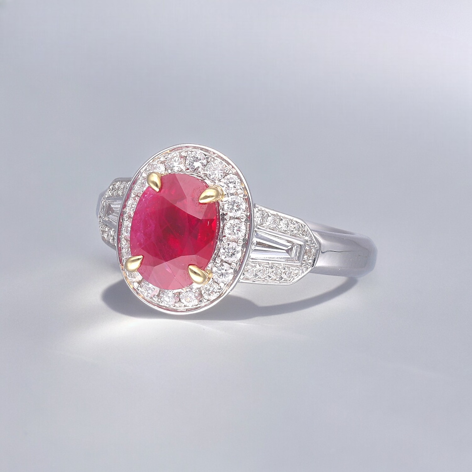 Ruby & Diamond Art Deco Inspired ring 2 Ruby & Diamond Art Deco Inspired ring - Image 2